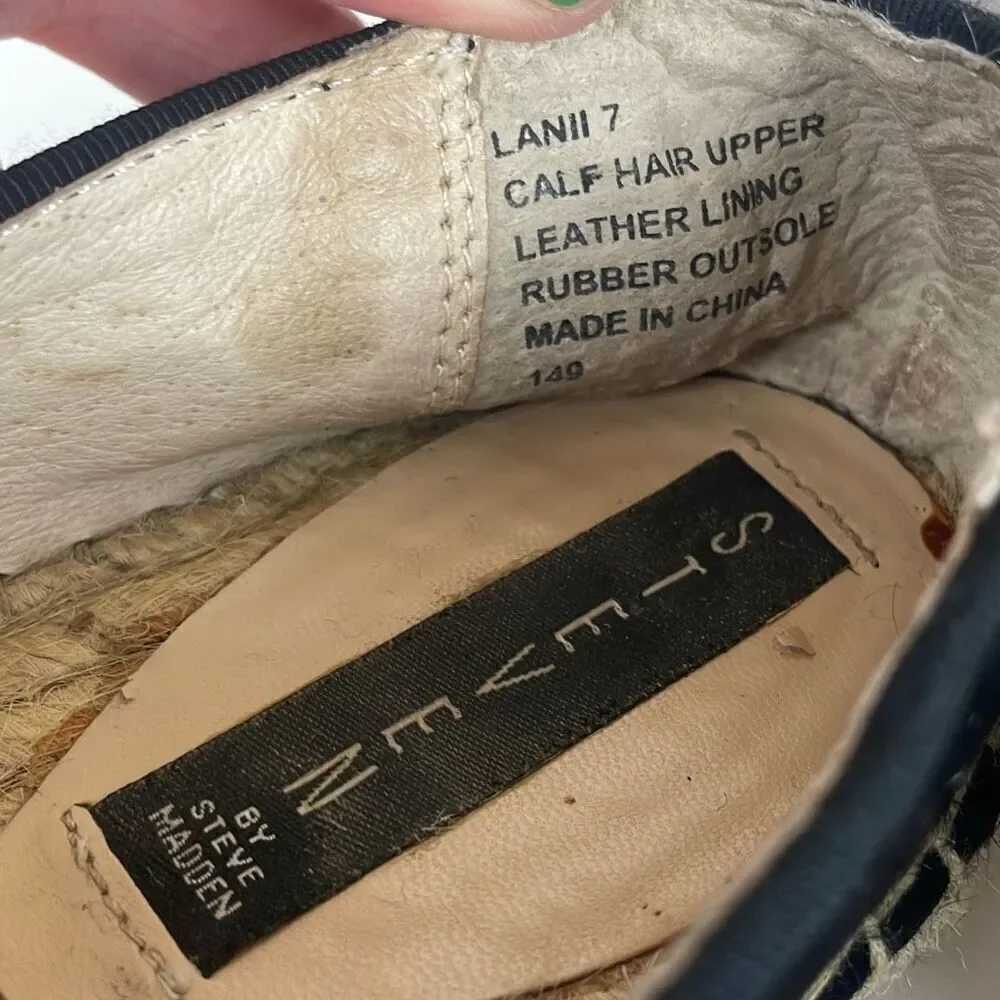 Steve Madden Lanii Hair Calf Espadrille Loafers 7